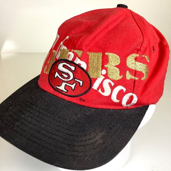 Vtg 80s/90s San Francisco 49ers NFL Football Snapback Hat Cap Logo 7 Red Gold - Picture 3 of 12